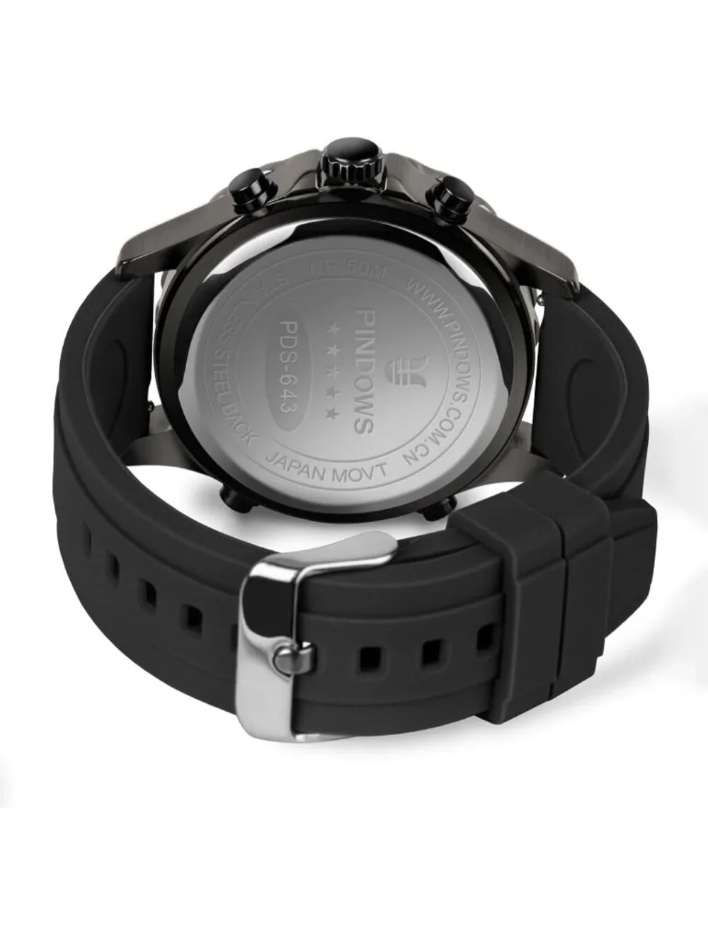 Men's Black Analog Quartz Waterproof Military Multifunctional LED Digital Watch